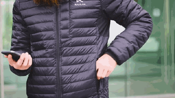 这羽绒服能发热还能给手机充电 冬天不再冻成狗